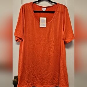 LULAROE W/TAGS Vibrant Orange Short Sleeve Top 2XL